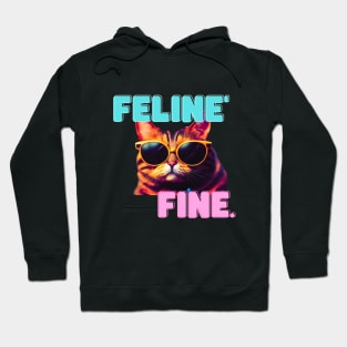 Feline fine cat lover pun Hoodie